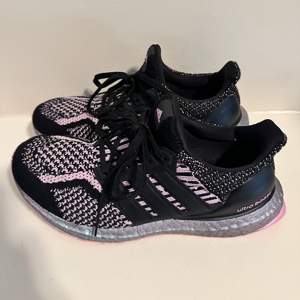 Adidas Women's Ultra Boost Athletic Shoes - Black and Pink